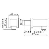 Подключение шланга WasserKRAFT A089, хром