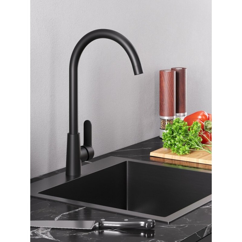 Смеситель для кухни Agger Splendid A0900144, чёрный матовый
