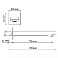 Излив для ванны WasserKRAFT A091, настенный, хром