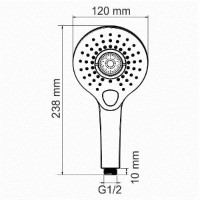 Душевая лейка WasserKRAFT A101 3-функциональная, хром