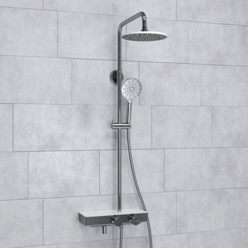 Душевая система WasserKRAFT, с изливом, цвет - хром, A113.067.127.CH Thermo