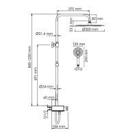 Душевая система WasserKRAFT, с изливом, цвет - хром, A113.116.058.CH Thermo