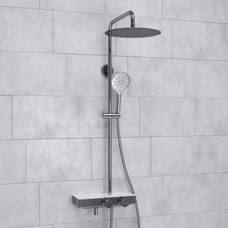 Душевая система WasserKRAFT, с изливом, цвет - хром, A113.116.127.CH Thermo
