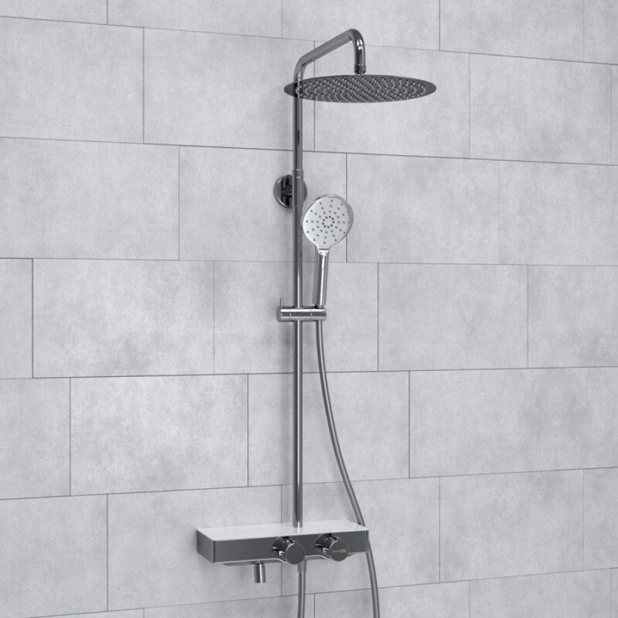 Душевая система WasserKRAFT, с изливом, цвет - хром, A113.116.127.CH Thermo