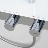 Душевая система WasserKRAFT, со смесителем, термостатическая, с изливом, цвет хром, белый Soft-touch, A113.116.155.CH Thermo