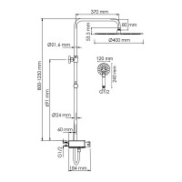Душевая система WasserKRAFT, с изливом, цвет - хром, A113.117.058.CH Thermo