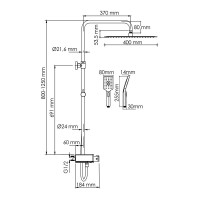 Душевая система WasserKRAFT, с изливом, цвет - хром, A113.119.126.CH Thermo