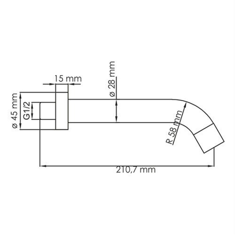 Излив для ванны WasserKRAFT A113, темная бронза