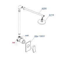 Душевая система WasserKRAFT A12118, скрытый монтаж, хром