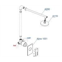Душевая система WasserKRAFT A12119, скрытый монтаж, хром