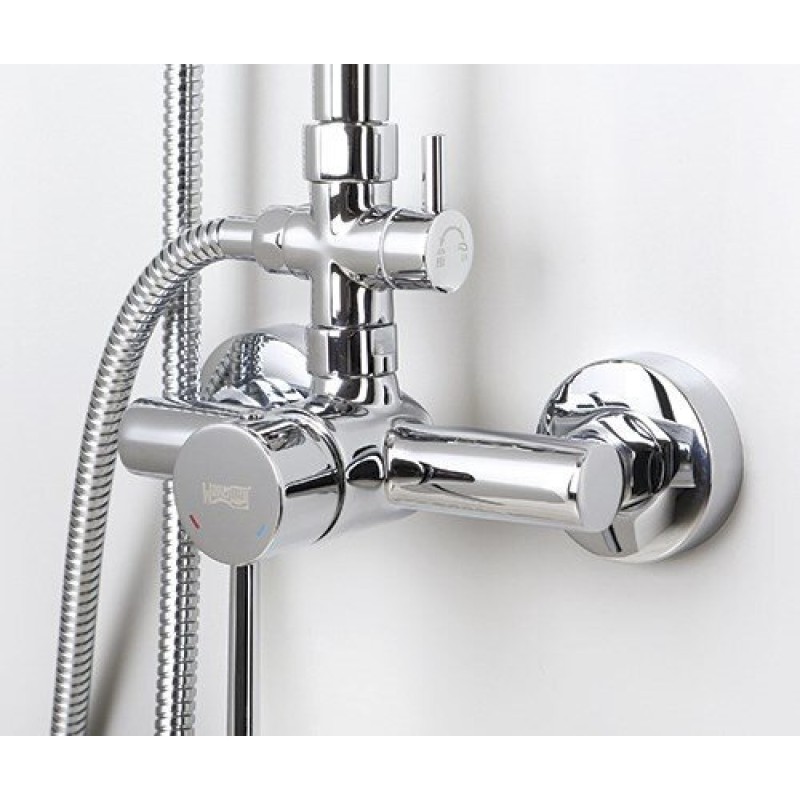 Душевая система WasserKRAFT A12202, верхний душ 20 см, хром
