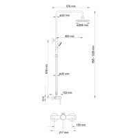 Душевая система WasserKRAFT A12202, верхний душ 20 см, хром