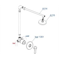 Душевая система WasserKRAFT A12314, скрытый монтаж, темная бронза