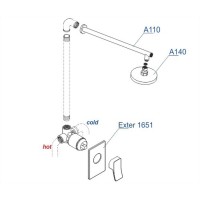Душевая система WasserKRAFT A12610, скрытый монтаж, светлая бронза