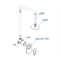 Душевая система WasserKRAFT A12830, скрытый монтаж, хром