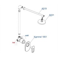 Душевая система WasserKRAFT A12831, скрытый монтаж, хром