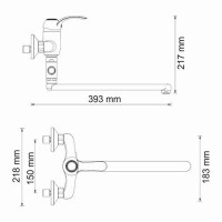 Смеситель WasserKRAFT Isar A1302L.049.055, для ванны и душа, с душевым гарнитуром, слив-перелив, темная бронза
