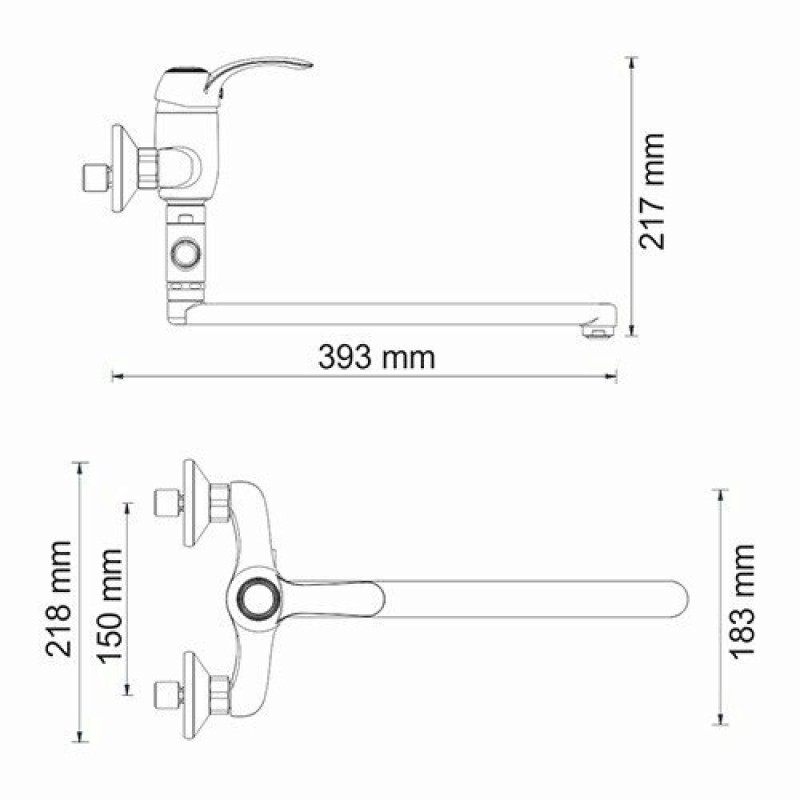 Смеситель WasserKRAFT Isar A1302L.049, для ванны и душа, с душевым гарнитуром, темная бронза
