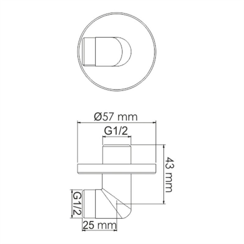 Подключение шланга WasserKRAFT A134, хром