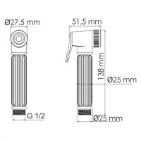 Гигиенический душ WasserKRAFT A139, темная бронза
