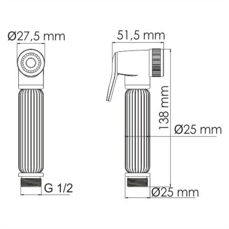 Гигиенический душ WasserKRAFT A139, темная бронза