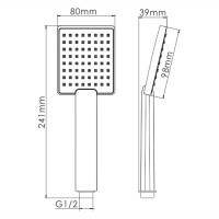 Душевая лейка WasserKRAFT A141, 1-функциональная, хром