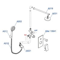 Душевая система WasserKRAFT A14131, скрытый монтаж, хром