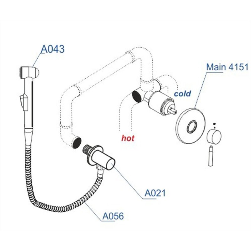 Гигиенический душ WasserKRAFT, A14156, со смесителем, хром