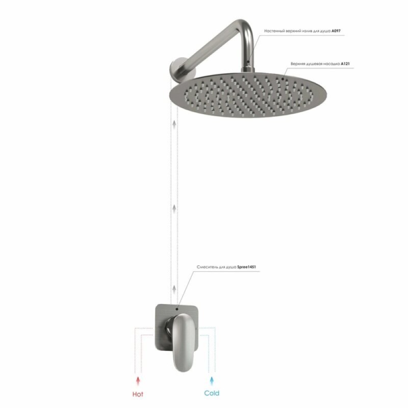 Душевая система WasserKRAFT Spree A1451.097.121, никель