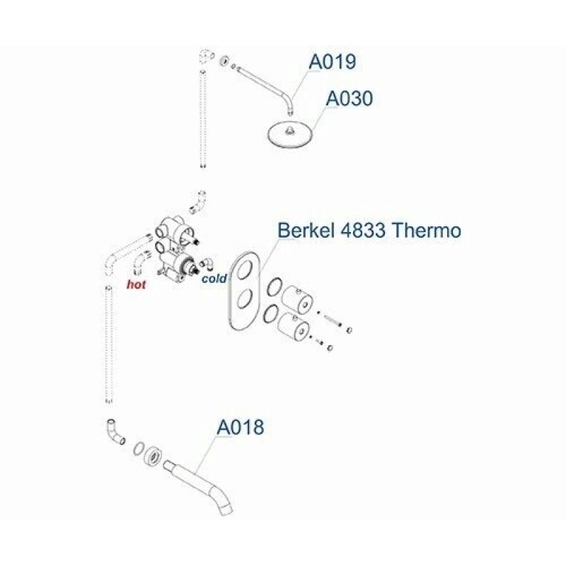 Душевая система WasserKRAFT Berkel A15030 Thermo, термостатическая, хром