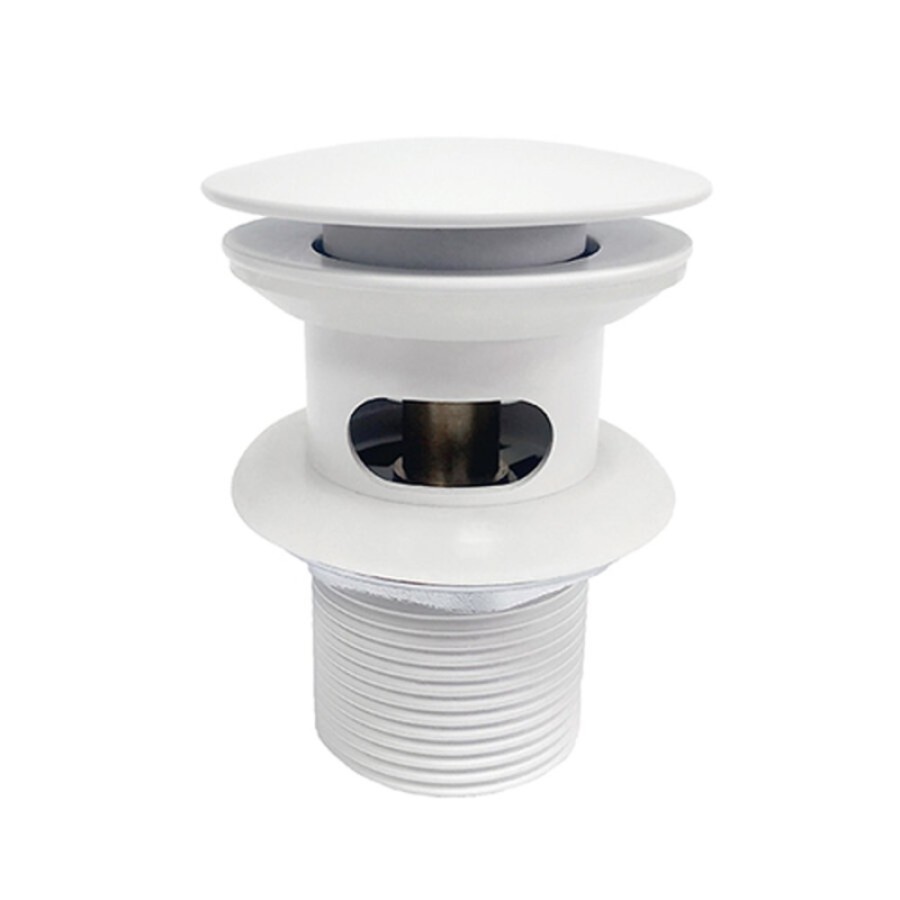 Донный клапан Push-up Wasserkraft A153, с переливом, белый Soft-touch