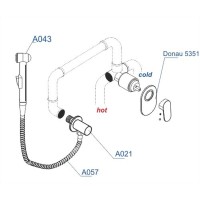 Гигиенический душ WasserKRAFT, A15357, со смесителем, хром
