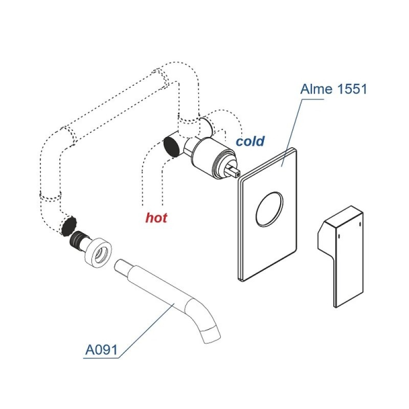 Смеситель WasserKRAFT Alme 1510, для раковины, цвет хром, A15513