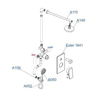 Душевая система WasserKRAFT A16040, скрытый монтаж, светлая бронза