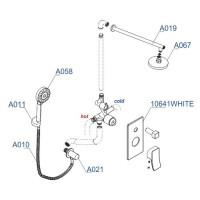 Душевая система WasserKRAFT A16067WHITE, скрытый монтаж, белый/хром