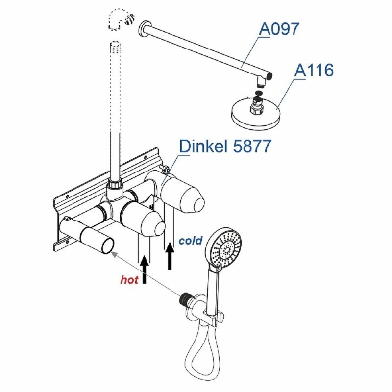 Душевая система WasserKRAFT Dinkel 5800, цвет хром, A16116