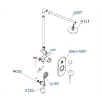 Душевая система WasserKRAFT A16421, скрытый монтаж, матовый хром