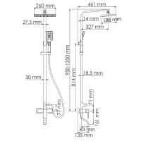 Душевая система WasserKRAFT A16501, хром