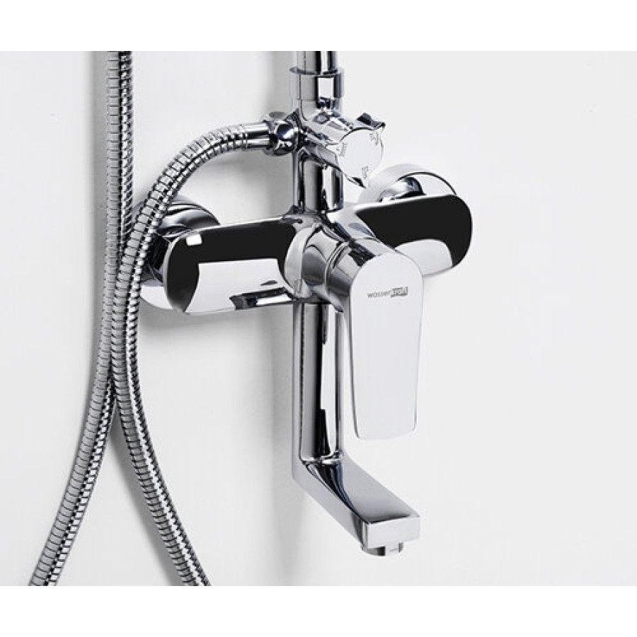 Душевая система WasserKRAFT A16601, верхний душ 22,2 см, с изливом, хром