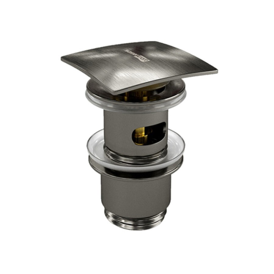Донный клапан Push-up Wasserkraft A167, с переливом, PVD-покрытие оружейная сталь