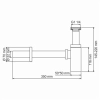 Сифон для раковины WasserKraft A169, цвет - черный
