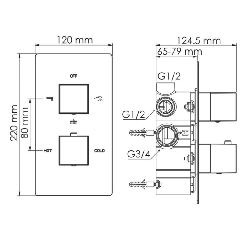 Душевая система WasserKRAFT АIme A171519 Thermo, термостатическая, хром