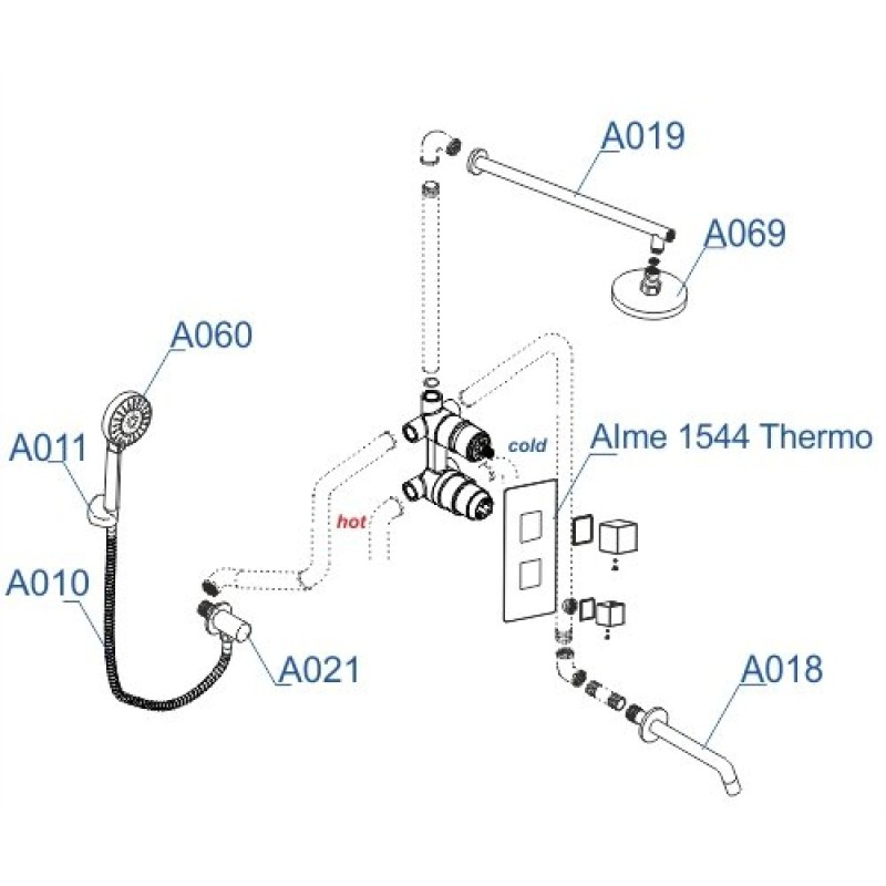 Душевая система WasserKRAFT АIme A171519 Thermo, термостатическая, хром