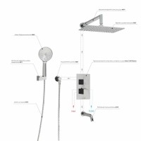 Душевая система WasserKRAFT АIme A171519 Thermo, термостатическая, хром