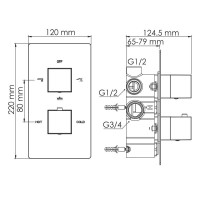 Душевая система WasserKRAFT АIme A171568 Thermo, термостатическая, хром