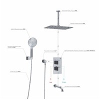 Душевая система WasserKRAFT АIme A171568 Thermo, термостатическая, хром