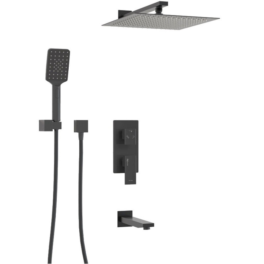 Душевая система WasserKRAFT Abens 2000, цвет черный Soft-touch, A172071