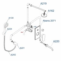 Душевая система WasserKRAFT Abens 2000, цвет черный Soft-touch, A172071