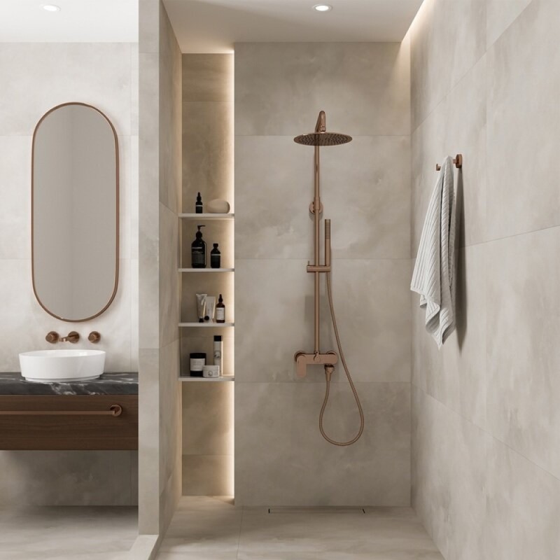 Душевая система WasserKRAFT A17301, PVD розовое золото