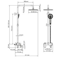 Душевая система WasserKRAFT A17401, покрытие Soft-touch